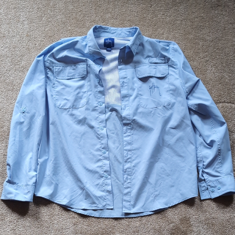 Guy Harvey Light Blue Mesh Shirt
